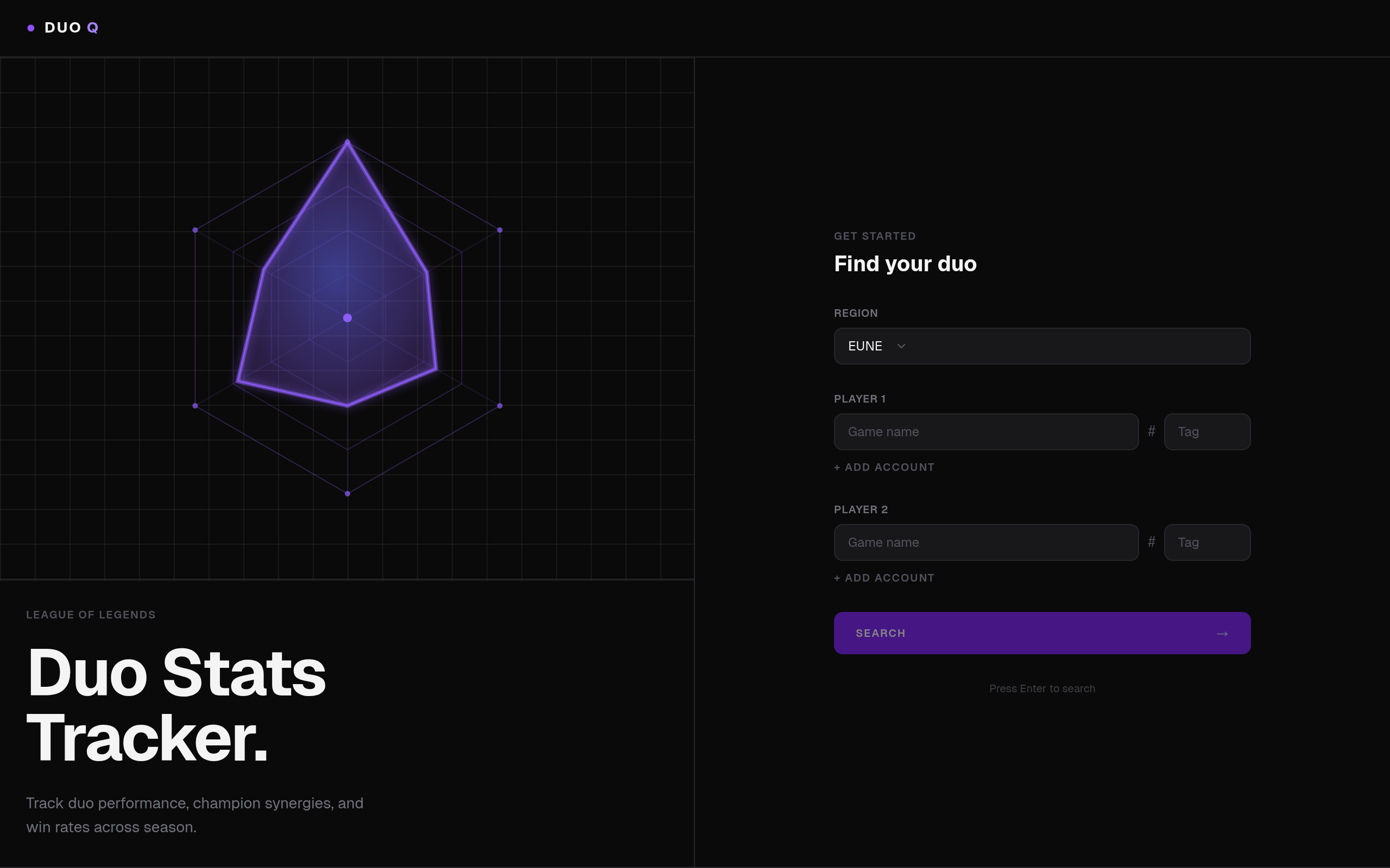 project shot — Duo stats tracker