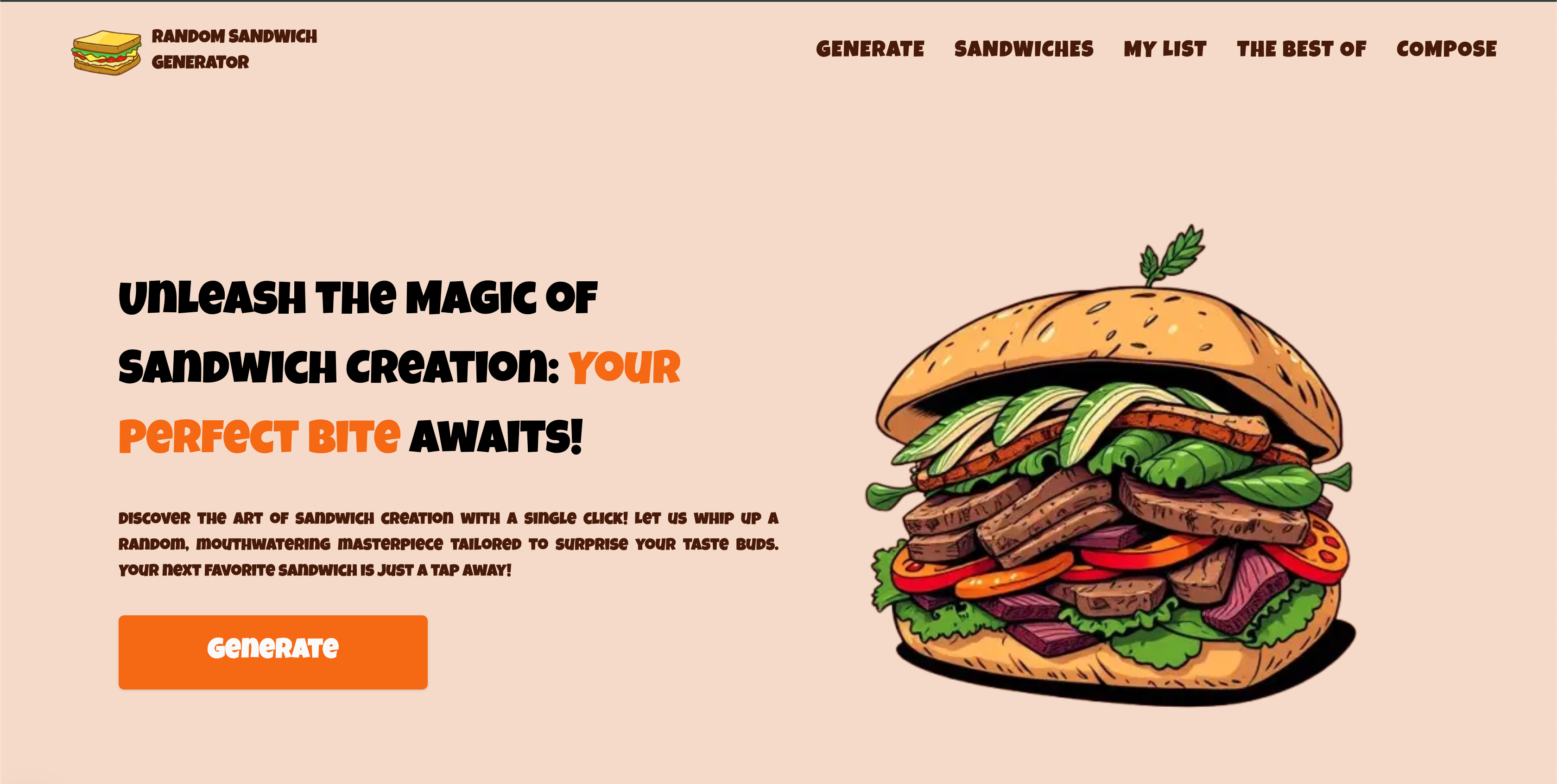 project shot — Random sandwich generator